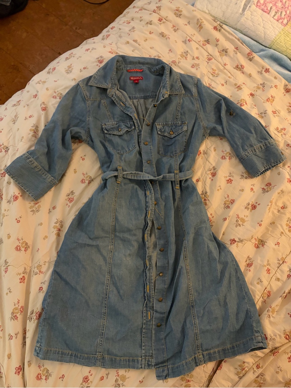 Merona Light Blue Denim Shirt Dress with Belt